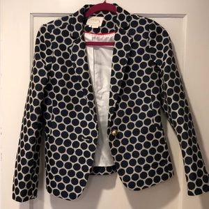 Kate spade navy and cream dot blazer